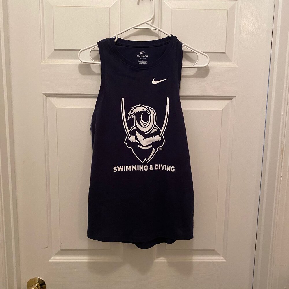 NWT Virginia Cavaliers Women's Swimming Team Issued Nike Blue Tank Top Medium